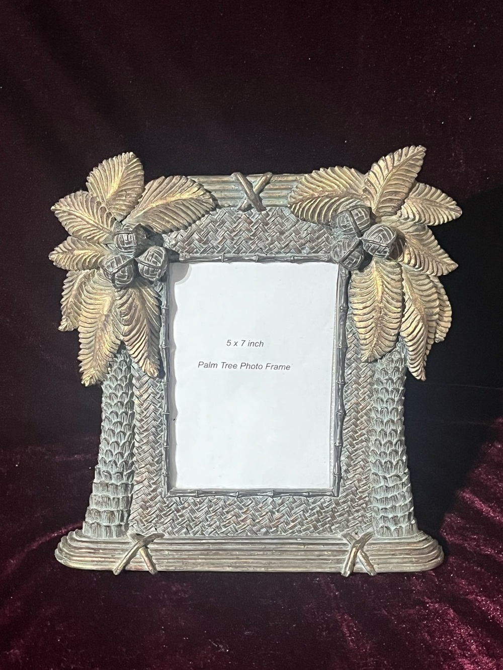 Vintage 3D Palm Trees Photo Frame Fits 5"x7" Picture Coastal Tropical RARE!